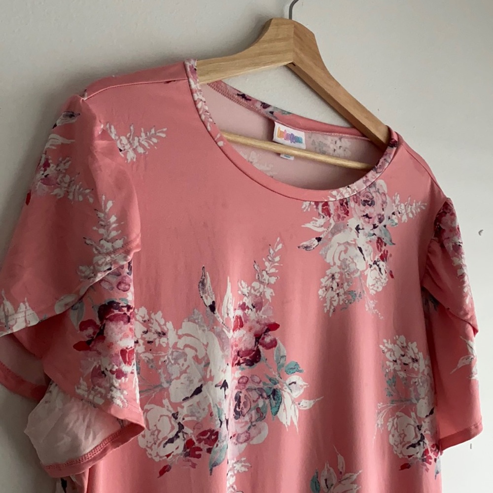 LuLaRoe Pink Floral Blouse